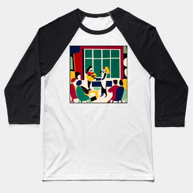 Live Music Matisse Style Graphic Baseball T-Shirt by musicgeniusart